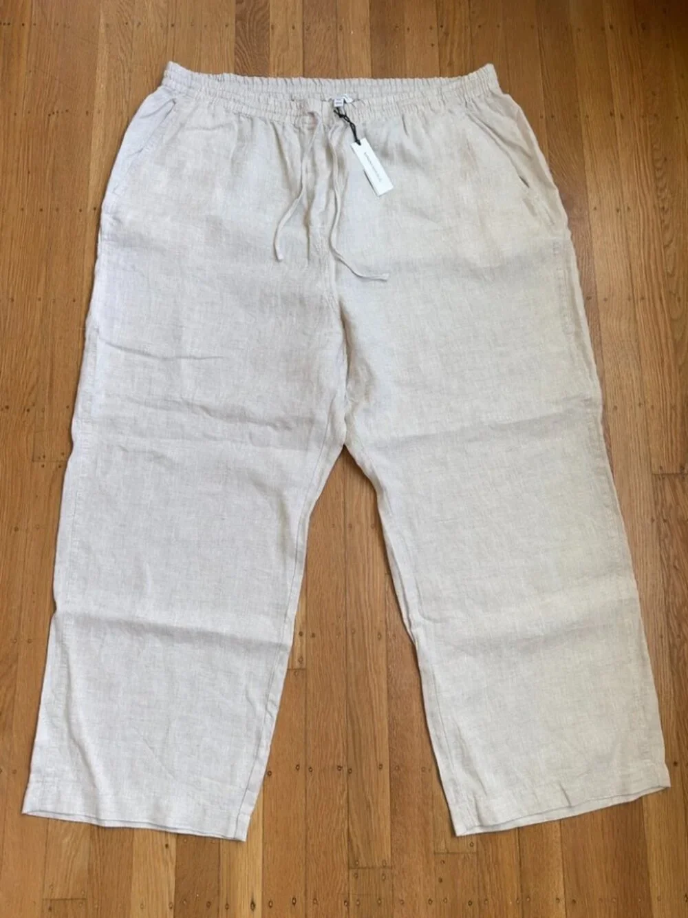 NEW Banana Republic 100% certified-European Linen Pull-On Ankle Pants - Size XXL